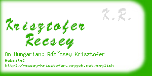 krisztofer recsey business card